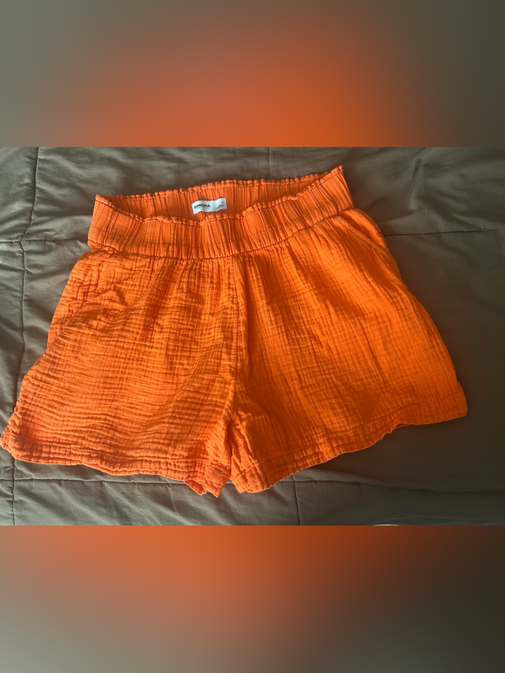 Sonoma Bright Orange Elastic Waist Shorts - Women’s Size Small